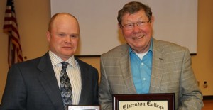 CC Distinguished Alumnus Johnny Treichel and honorary alumnus Tex Selvidge. Photo by Ashlee Estlack