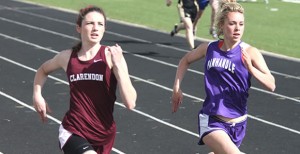 200 m dash runner Sarah Luttrell places 3rd at the District track meet held in Panhandle. Courtesy Photo / Melody Hysinger