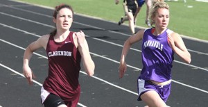 200 m dash runner Sarah Luttrell places 3rd at the District track meet held in Panhandle. Courtesy Photo / Melody Hysinger