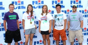 Competing at the State tennis meet, Marijke Tiddens brings home the 3rd place medal. Pictured are Bryan Evans, MArijke, Kati Adams, and Andy Munoz and tennis coach, Garrett Bains. Courtesy Photo / Tamra Bains