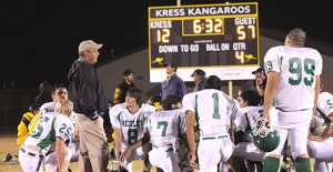 The Hedley Owls huddle up after their victory against the Kress Kangaroos. Courtesy Photo/ hedley yearbook