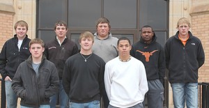 All District: Back:  Dustin Crump, Chance McAnear, Tres Hommel, Charles Mason, David Johnston; Front:  Zach Watson, Zack Laroe, and Cedrick McCampbell. Courtesy Photo / Melody Hysinger