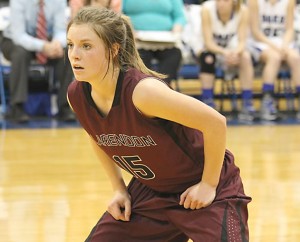 Deborah Howard gets ready to play defense. Courtsey Photo Melody Hysinger