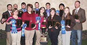 The Clarendon College Meats Judging Team in Fort Worth.
