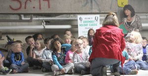 Clarendon kindergarteners sit quietly during a tornado drill Tuesday morning. Enterprise Photo / Roger Estlack