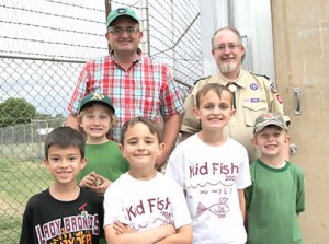 Scout leaders with Cub Scouts Jacob Murrillo, Henry Bivens, Daniel Estlack, Nathan Estlack, and Benjamin Estlack. Enterprise Photo / Ashlee Estlack