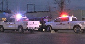 Donley County Deputies block a vehicle that ran from Armstrong County officers Friday night. Enterprise Photo / Roger Estlack