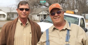 City Administrator David Dockery (left) with Public Works Director John Molder during a tour of the city Monday. Enterprise Photo