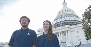 Clarendon’s Taylon Knorpp and Wellington’s Grace Kiker stands in front of the Capitol during a recent tour of Washington, DC, on behalf of Greenbelt Electric Cooperative. Courtesy Photo