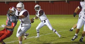 Quaterback Damarjae Cortez throws the ball during the Bronco’s game in Lockney last Friday. The Broncos will host Crosbyton Friday, October 14, with kickoff at 7 p.m. in Bronco Stadium. Courtesy Photo / Adelita Elam