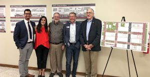 Texas Tech students JuanRaymon Rubio and Kirsten Murillo stand with CEDC Secretary Roger Estlack, Texas Tech Director of Urban and Community Planning  David Driskill, and TTU professor Dr. John White.