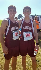 Clarendon’s Bryce Grahn and Gavin Word advance to the State Cross-Country Meet last Saturday. Courtesy photo / Tiffanie Word